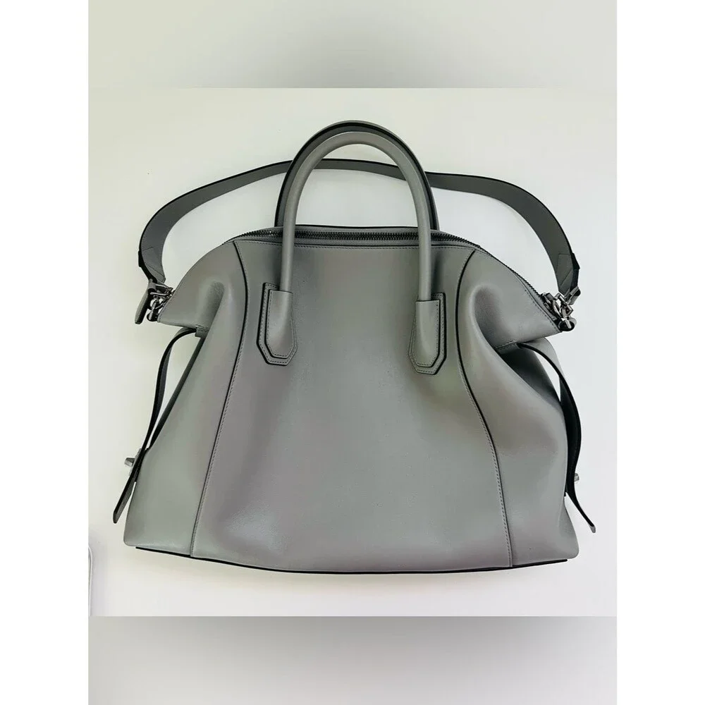 GIVENCHY Antigona Soft Medium Pearl Grey Leather Satchel